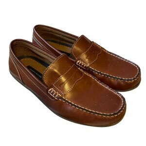 Tommy Hilfiger 10 Davey Slip-On Penny Loafers Vegan Leather Dress Shoes Brown